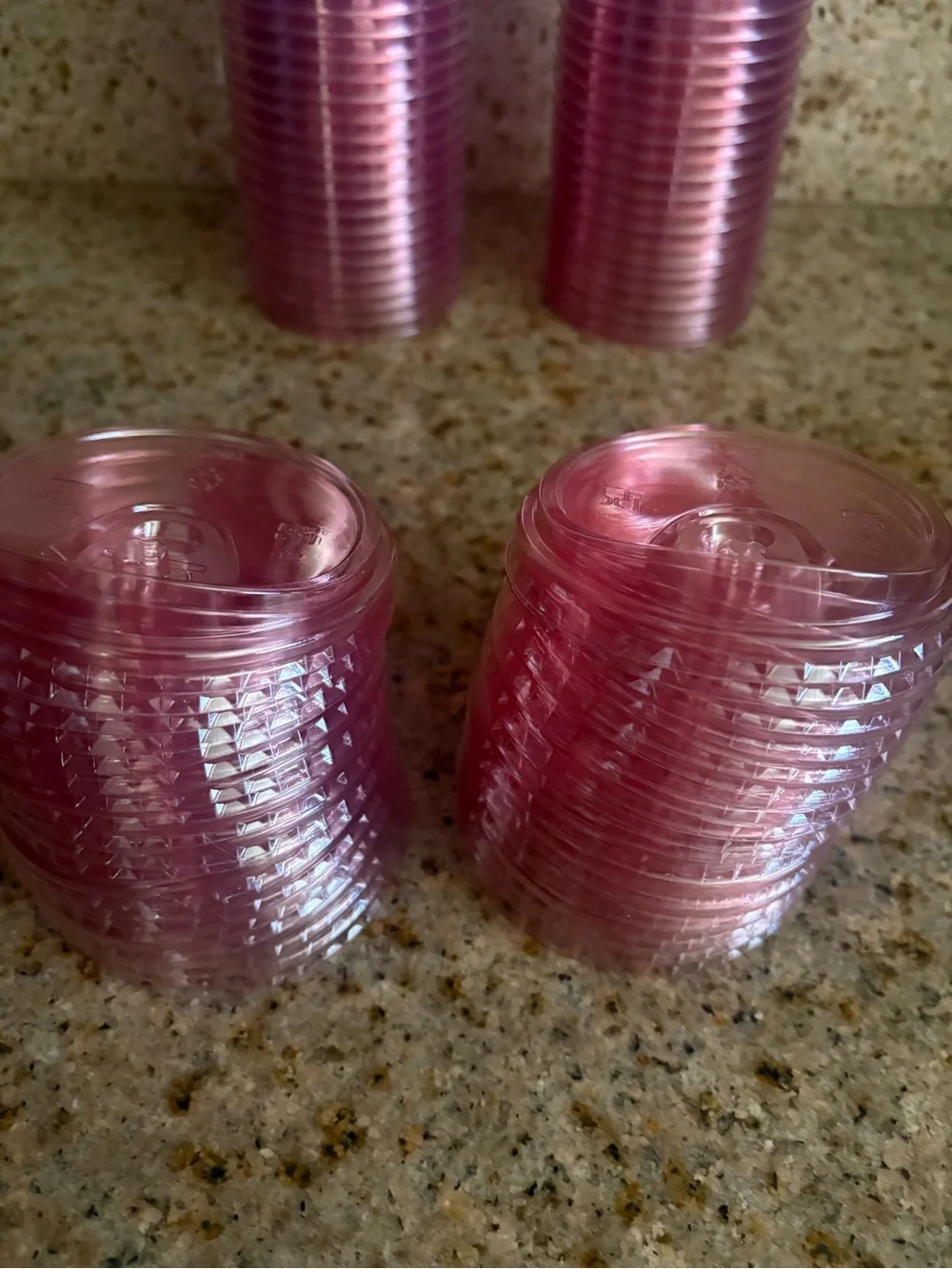 Pink Disposable Plastic Party Cups - Pack of Clear Pink Cups